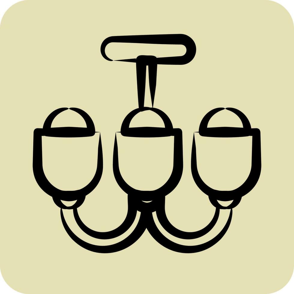 Icon Chandelier. suitable for House symbol. hand drawn style. simple design editable. design template vector