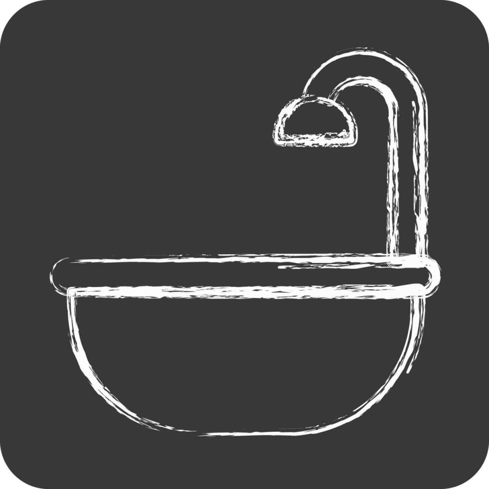 Icon Bathroom. suitable for Kids symbol. chalk Style. simple design editable. design template vector