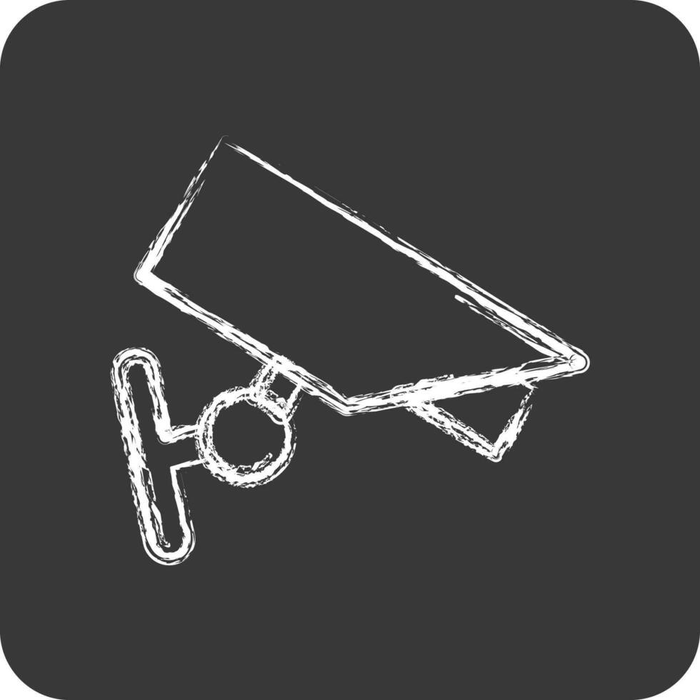Icon CCTV Camera. suitable for Security symbol. chalk Style. simple design editable. design template vector