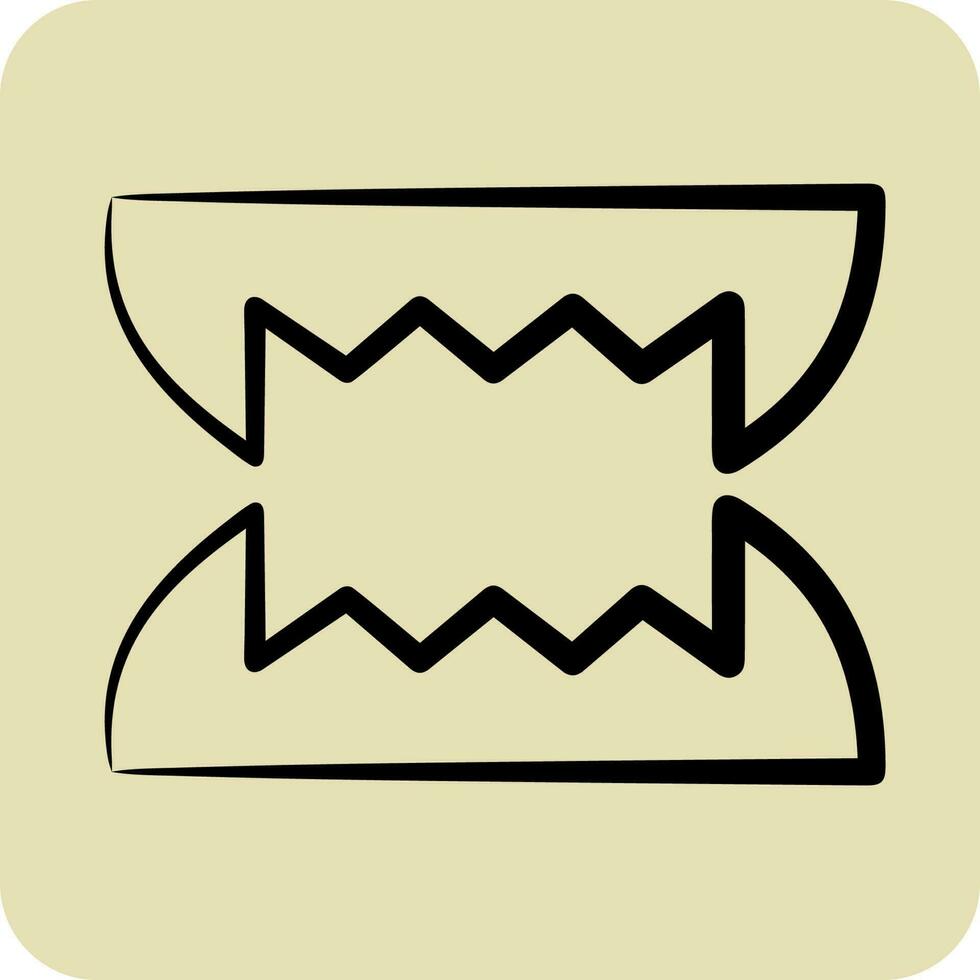 Icon Teeth. suitable for Halloween symbol. hand drawn style. simple design editable. design template vector