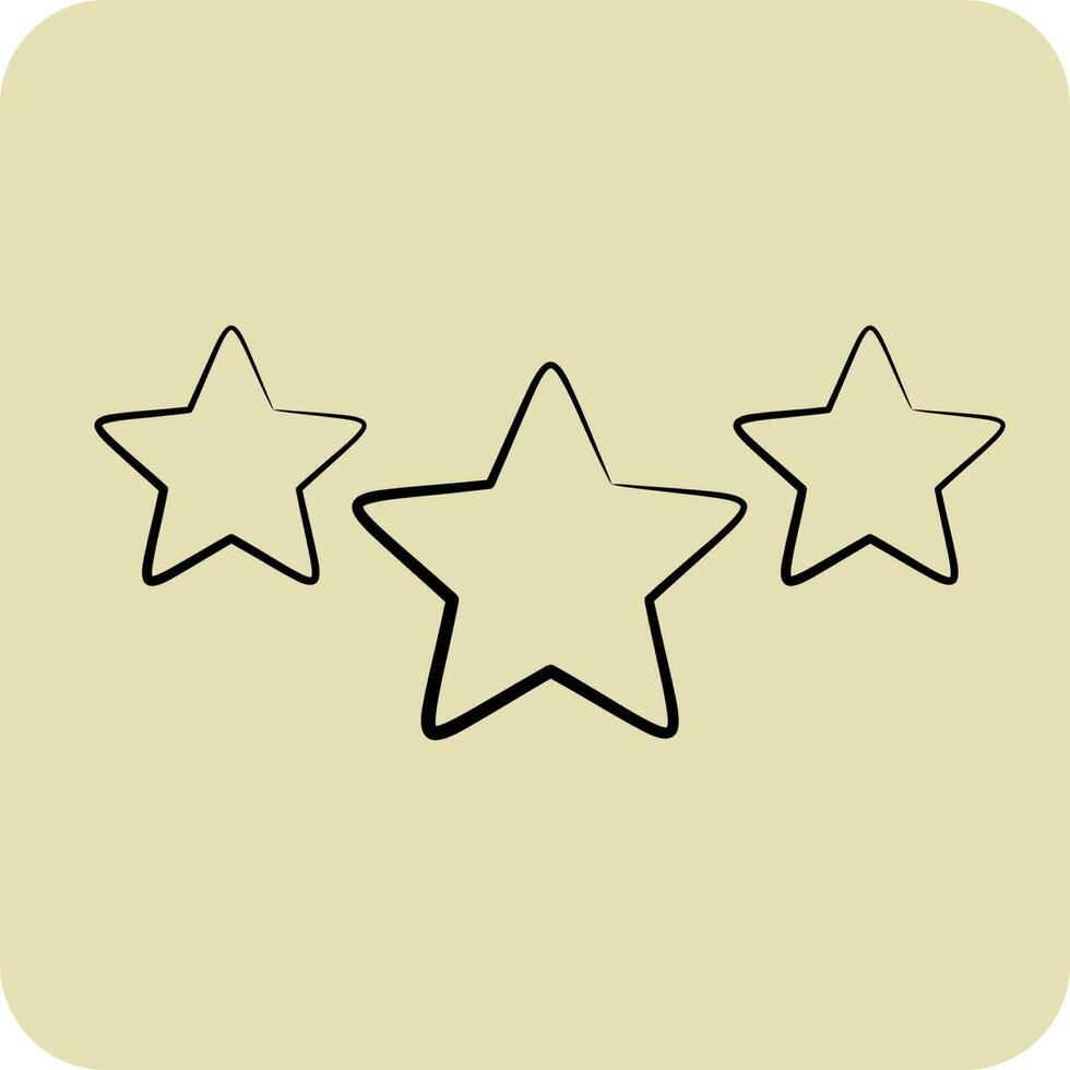 icono 3 estrellas. relacionado a estrellas símbolo. mano dibujado estilo. sencillo diseño editable. sencillo vector íconos