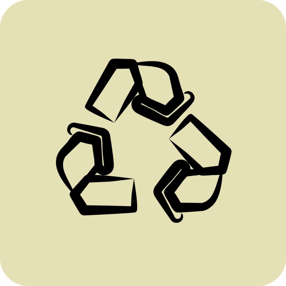 Icon Recycling. suitable for Ecology symbol. hand drawn style. simple design editable. design template vector