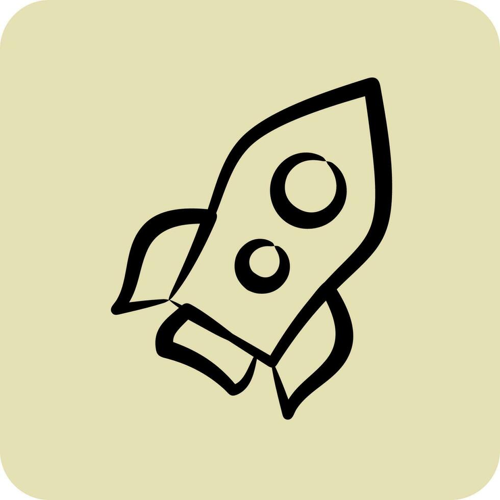 Icon Launch. suitable for Startup symbol. hand drawn style. simple design editable. design template vector