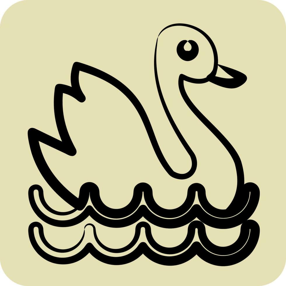 Icon Swan. suitable for education symbol. hand drawn style. simple design editable. design template vector