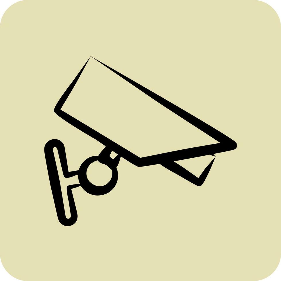 Icon CCTV Camera. suitable for Security symbol. hand drawn style. simple design editable. design template vector