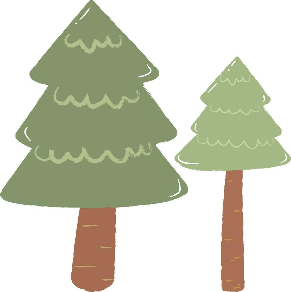 Cute forest pine trees vector