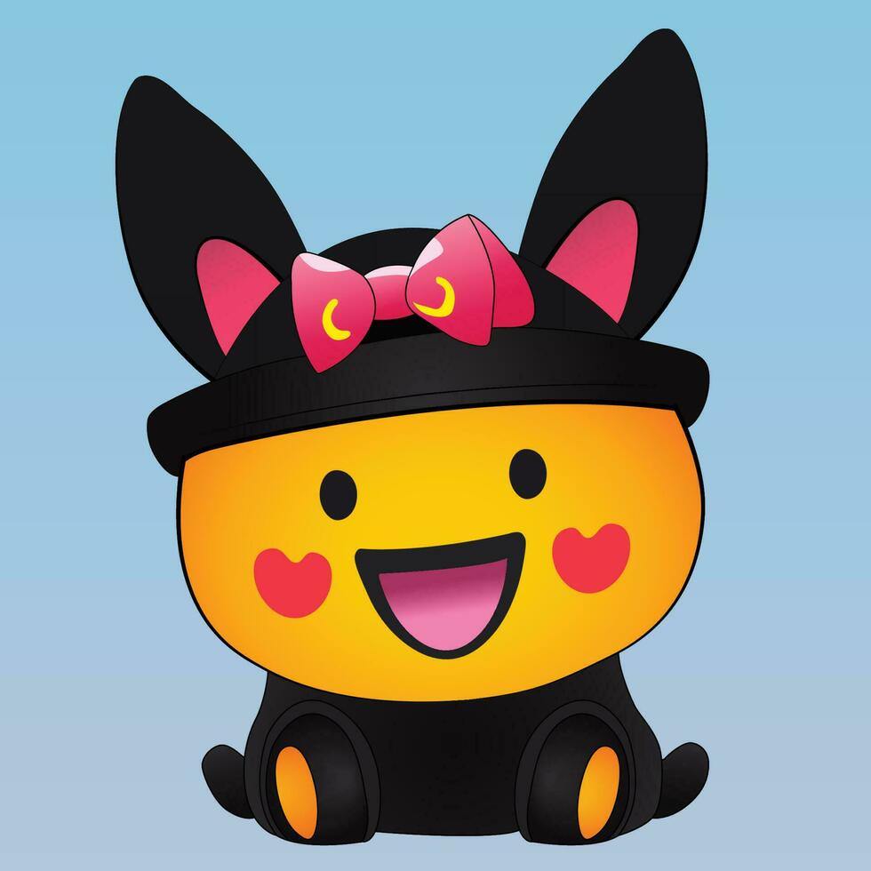 Emoji chibi Cute anime cat faces, funny kawaii kitty. Vector illustration emoticon