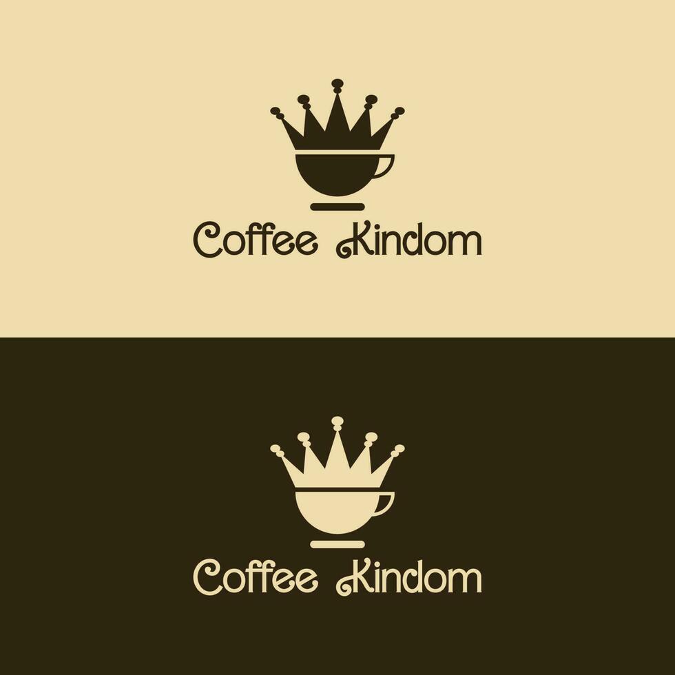 Coffee Kingdom minimalist logo design vector