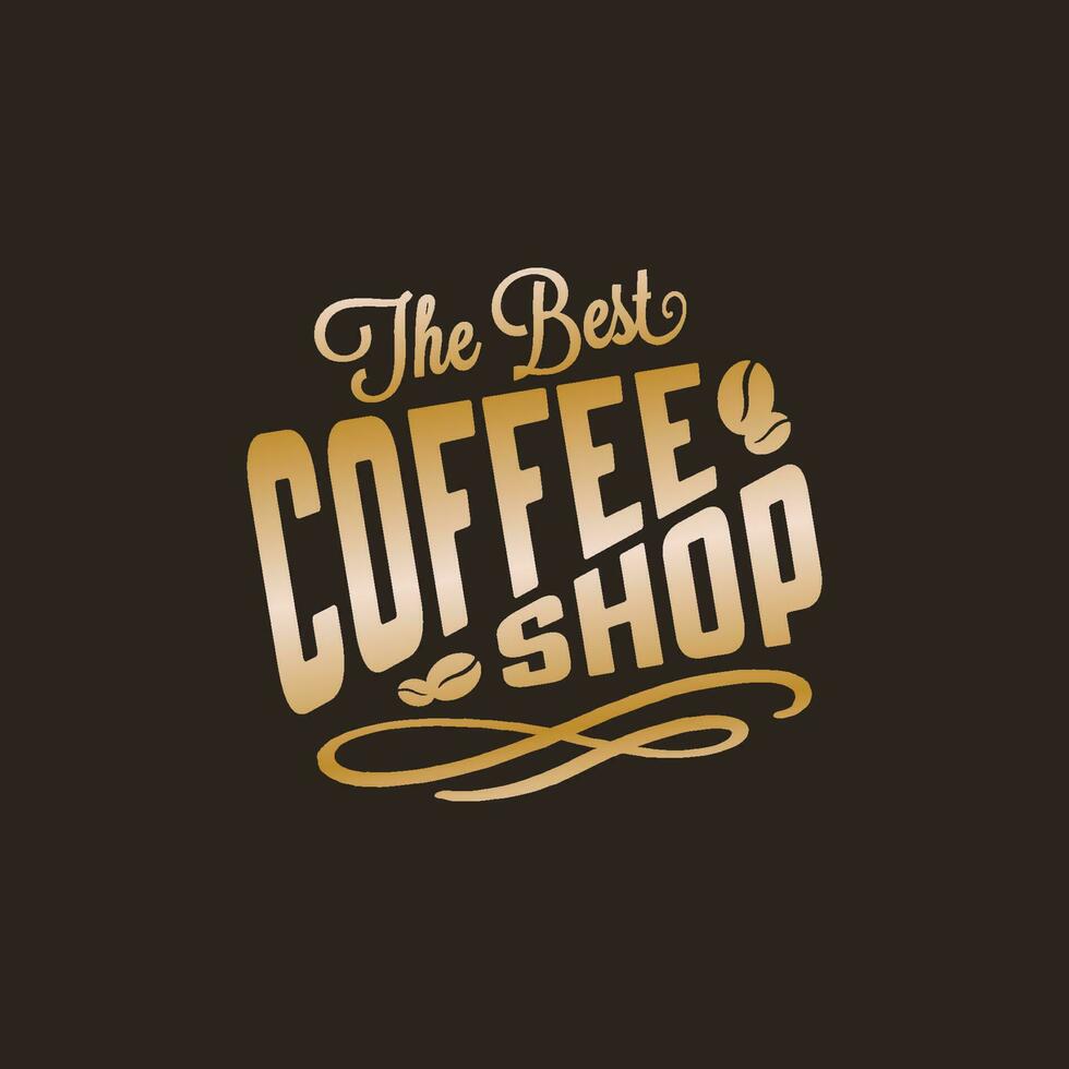 the best coffee shop typography logo design concept vector