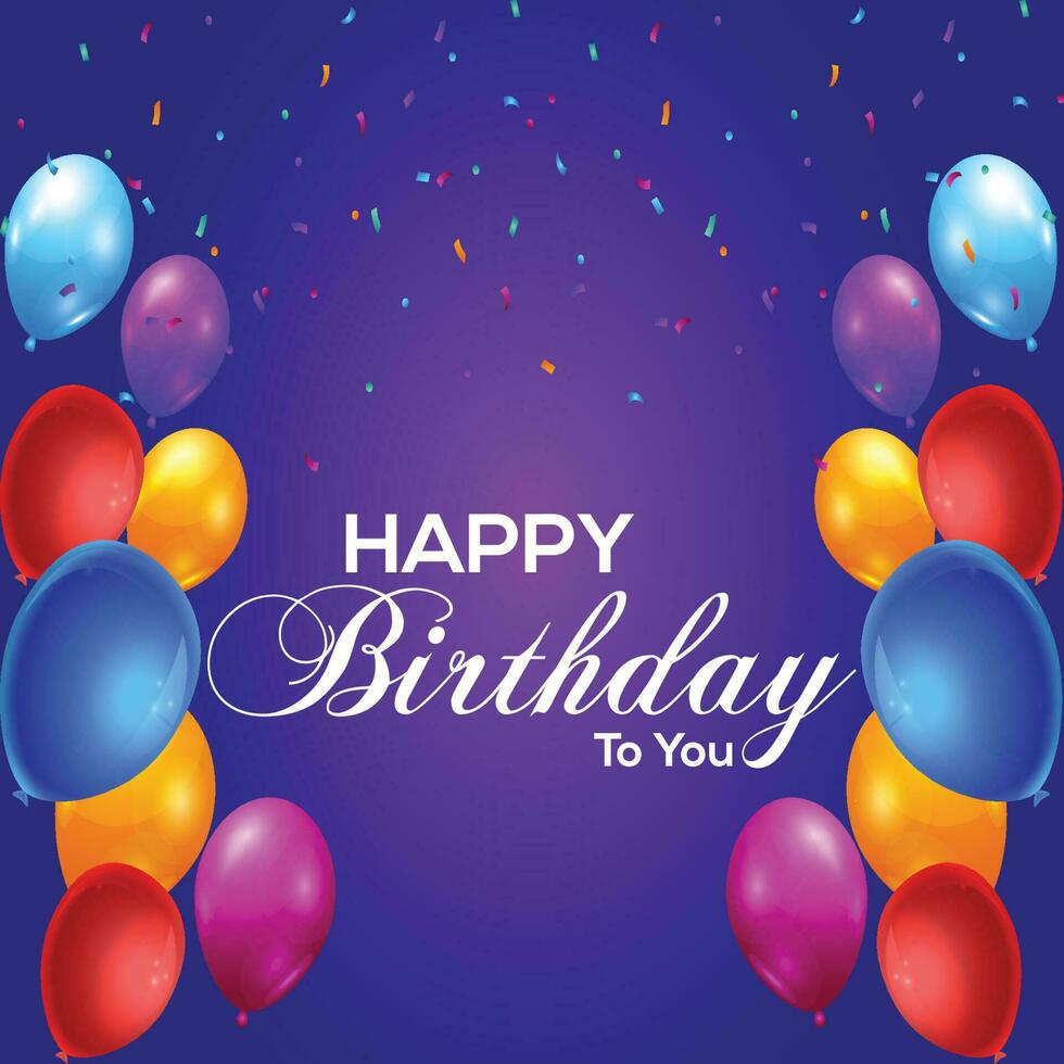 Happy birthday design with blue background vector