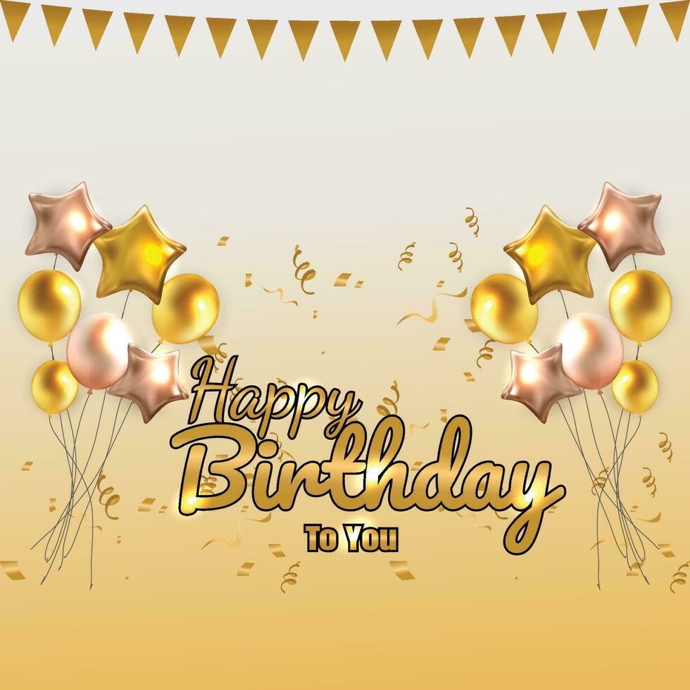 banner happy birthday gradient background vector