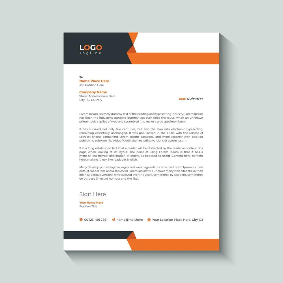 Business letterhead design template vector