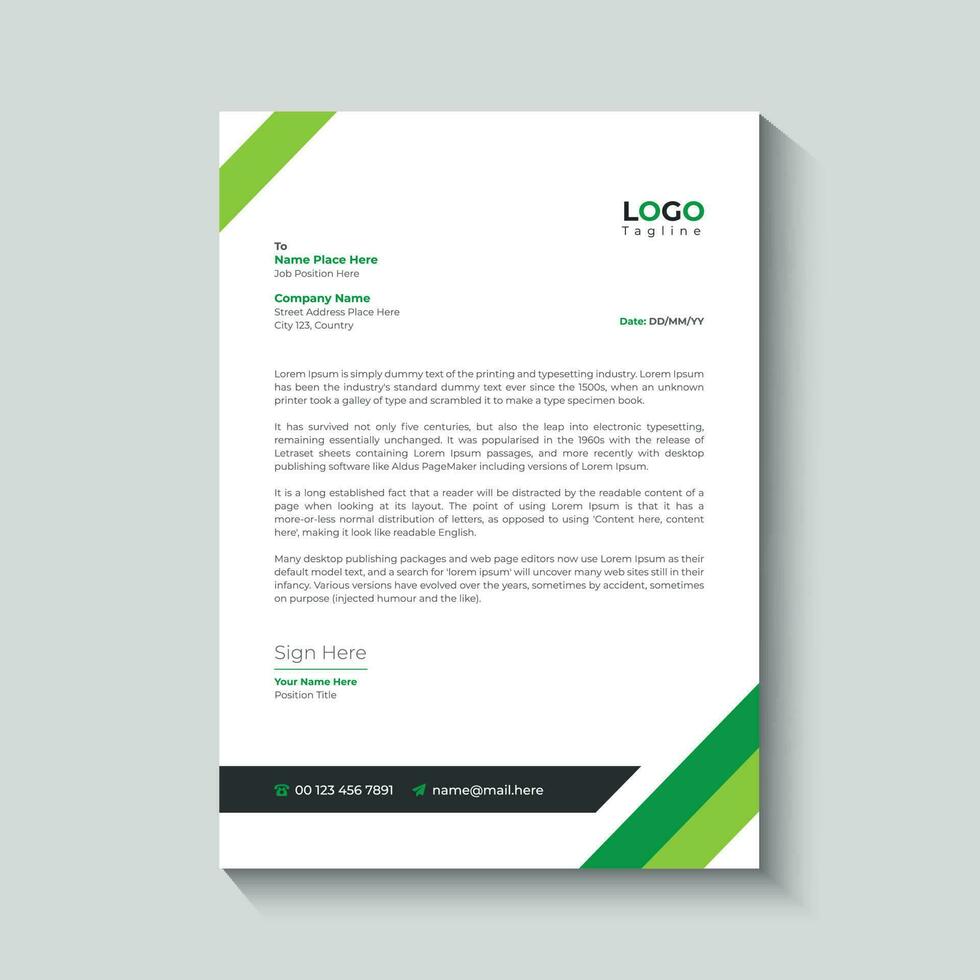 Modern company letterhead vector