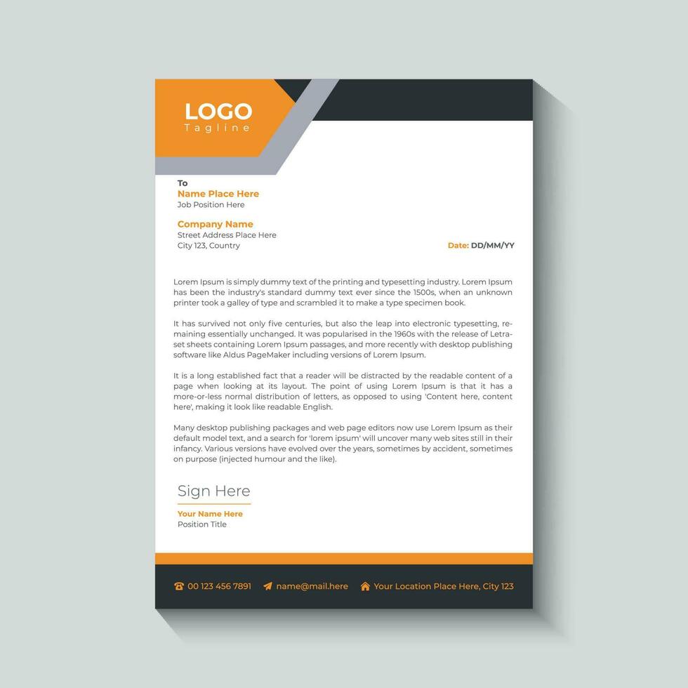 Letterhead design template vector