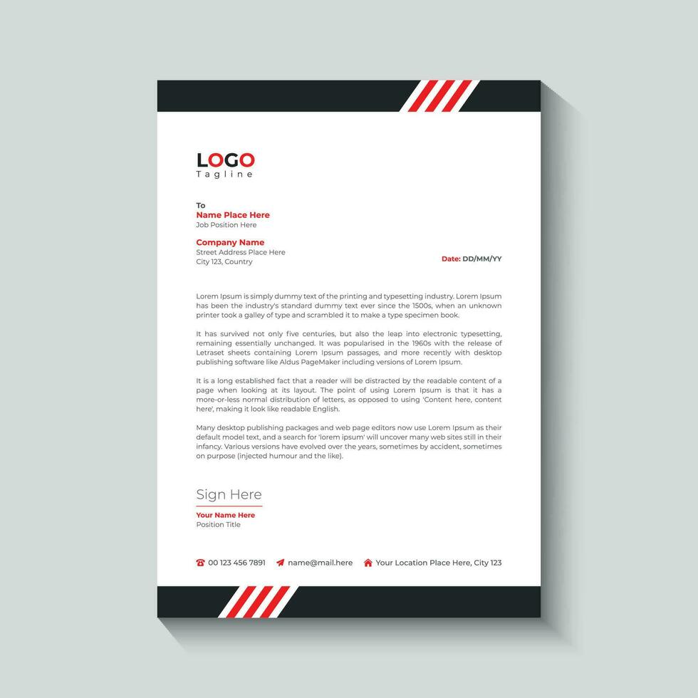 Modern company letterhead vector