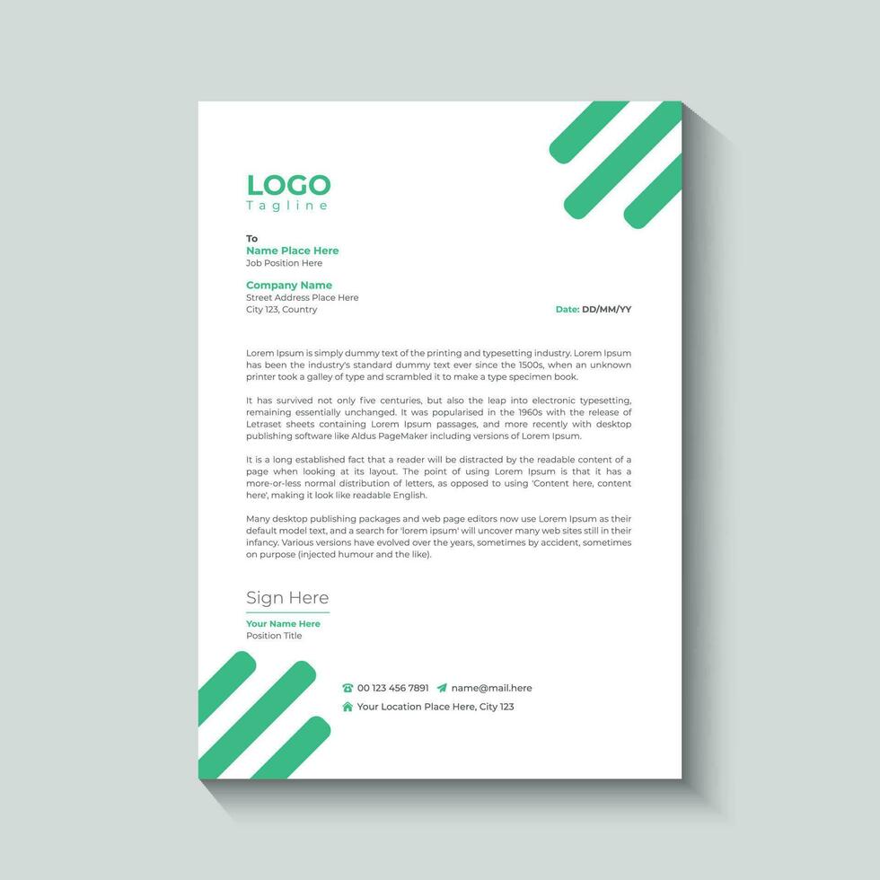 Modern business letterhead template vector