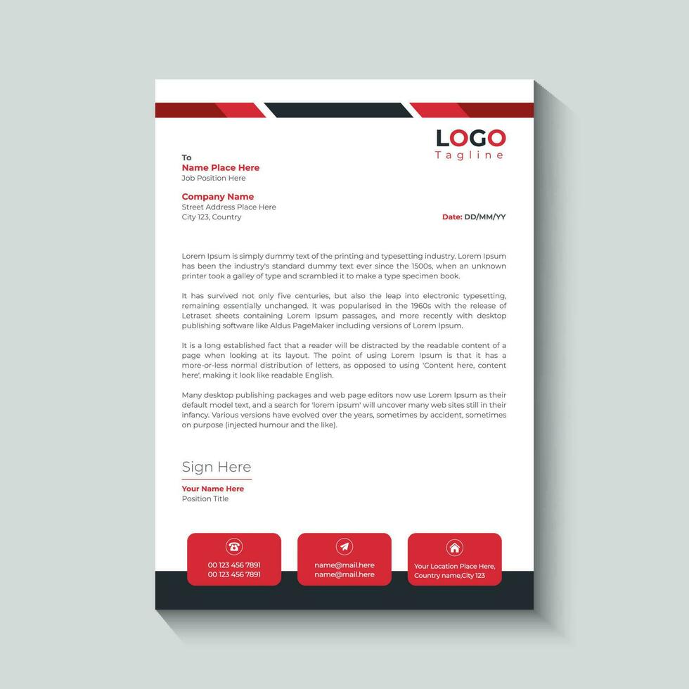 Business letterhead design template vector