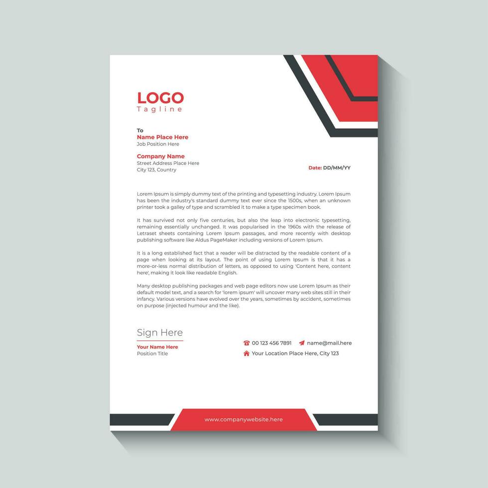 Modern business letterhead template vector