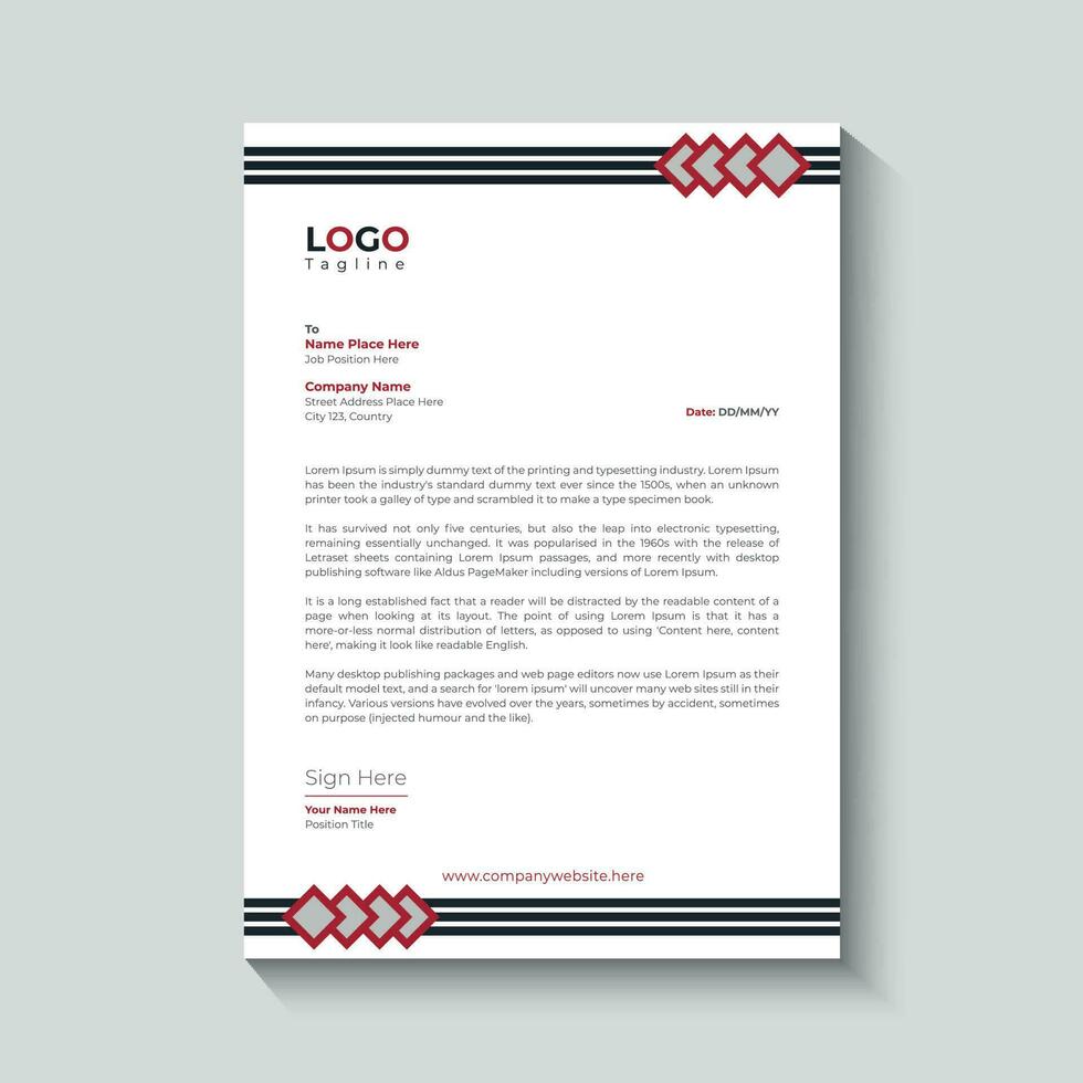 Modern company letterhead vector