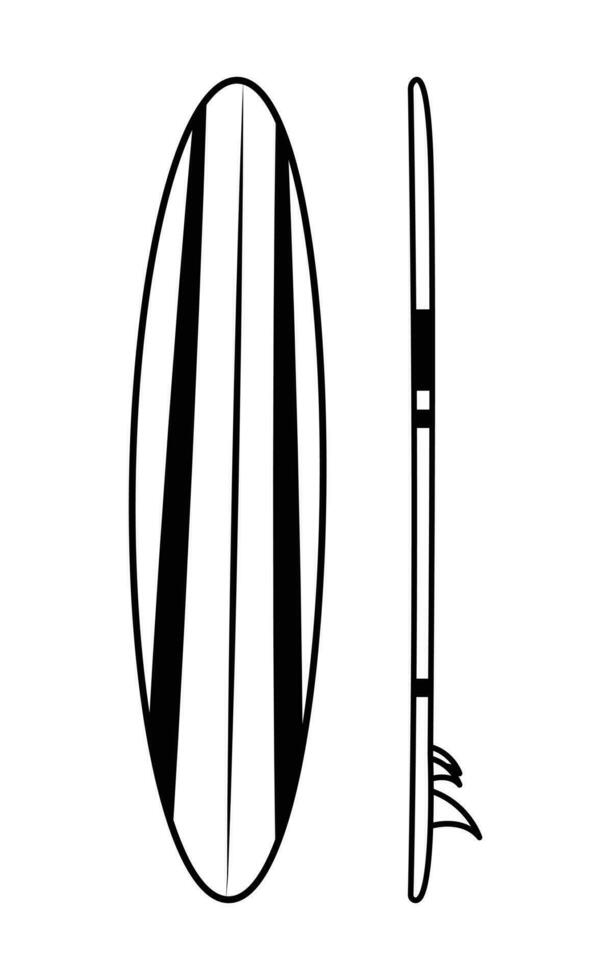 Surfboard with different angles vector