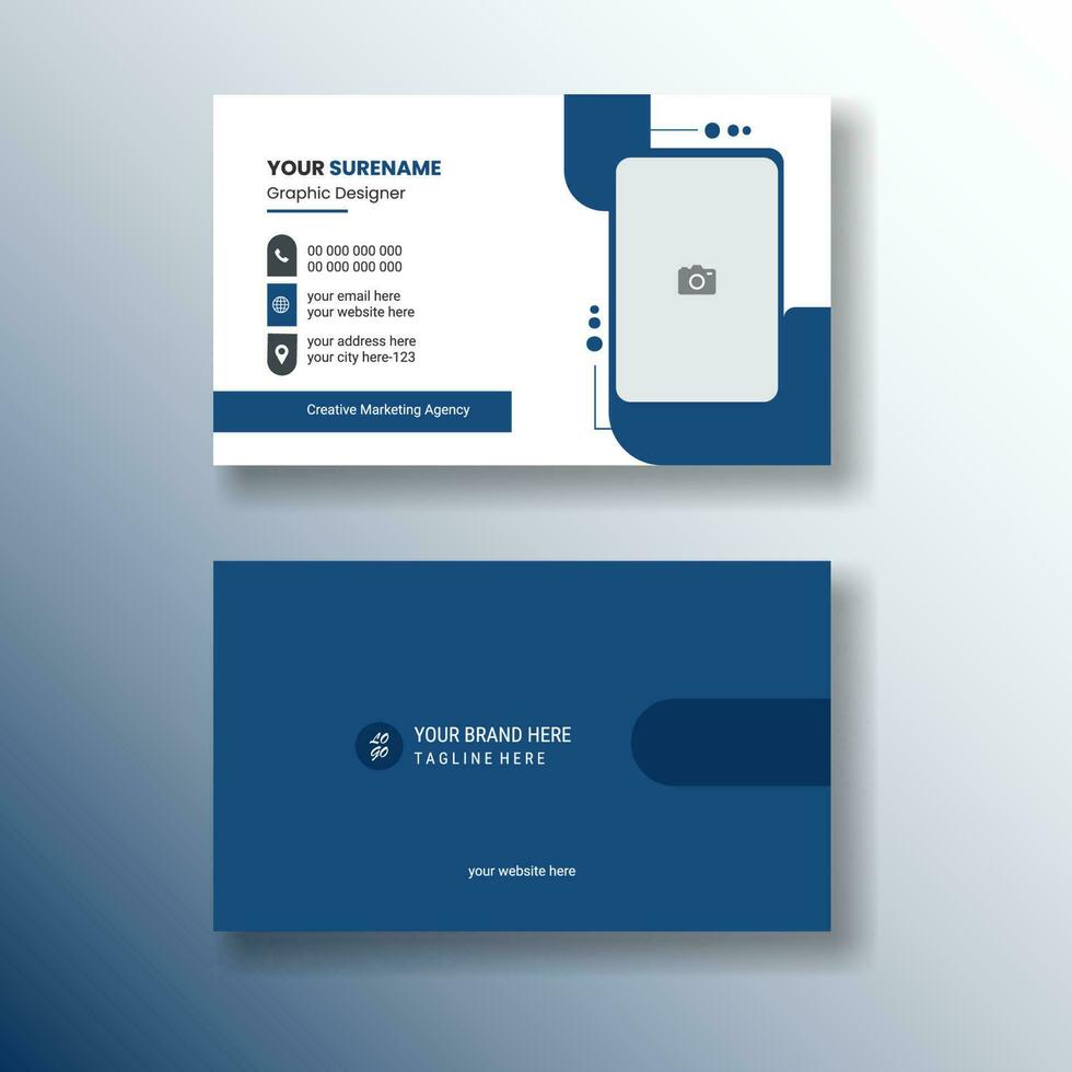 Corporate Business Card With Image vector