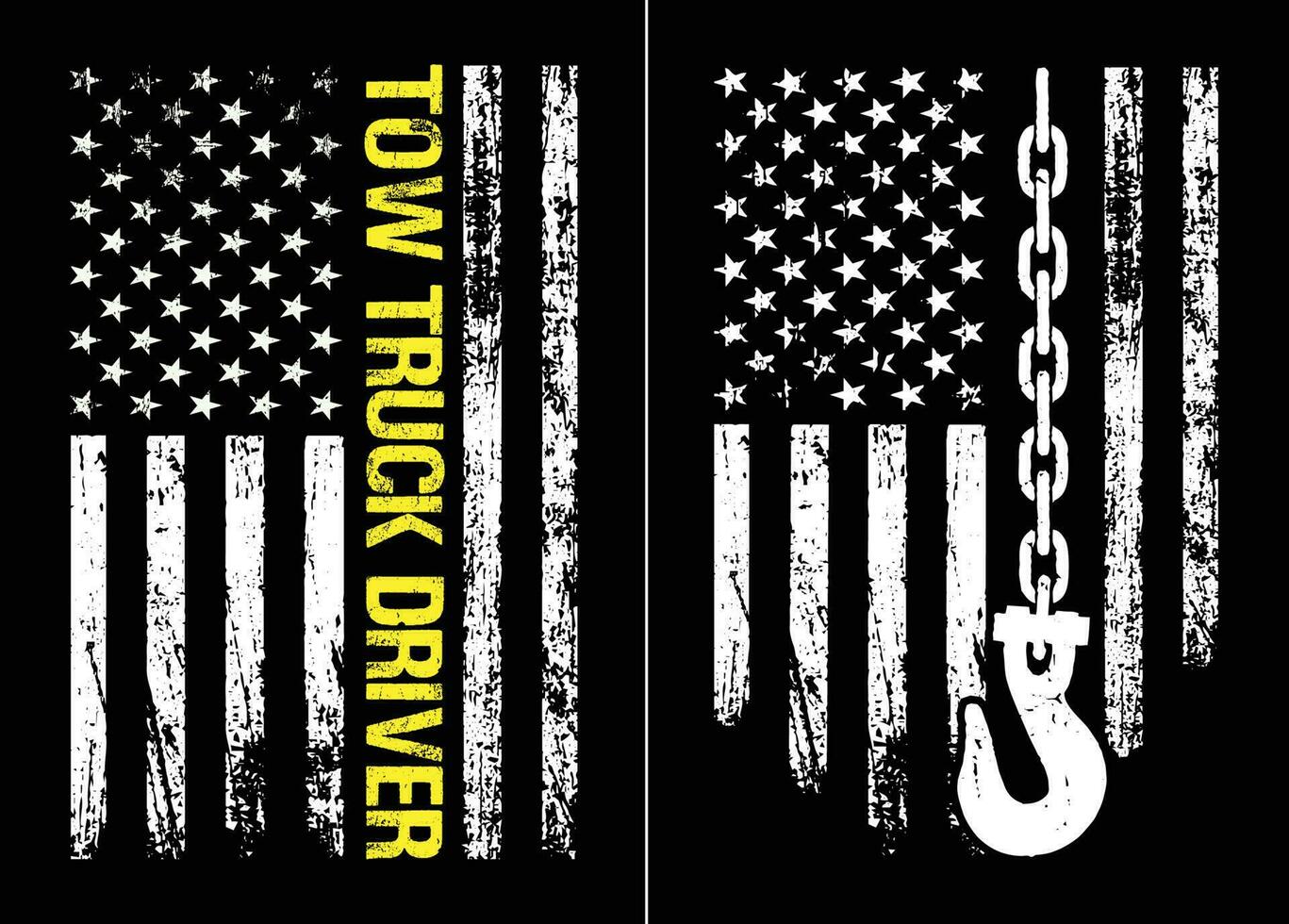Patriotic Tow Truck Operator Flag Design vector