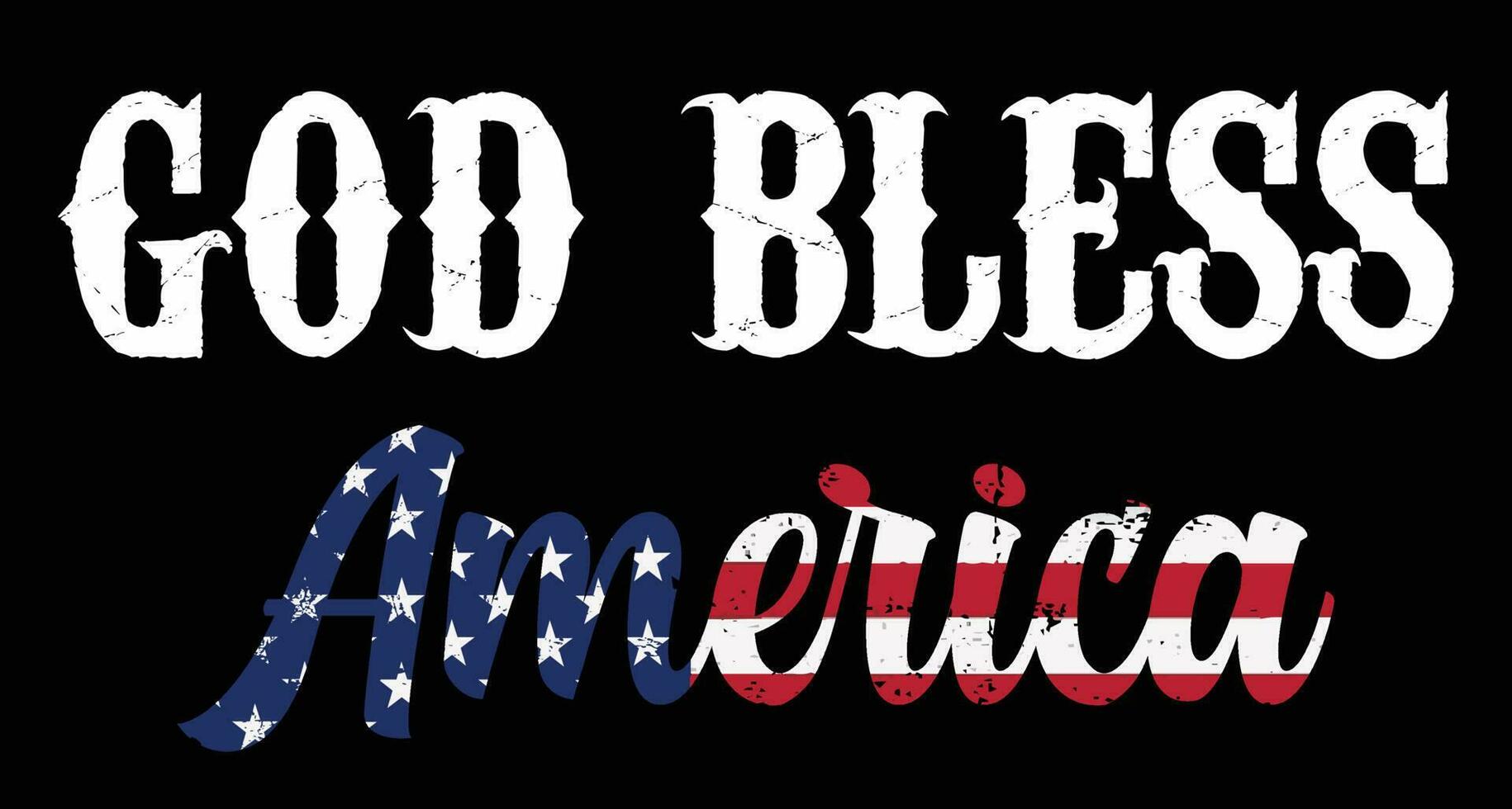 God Bless America Flag Design vector