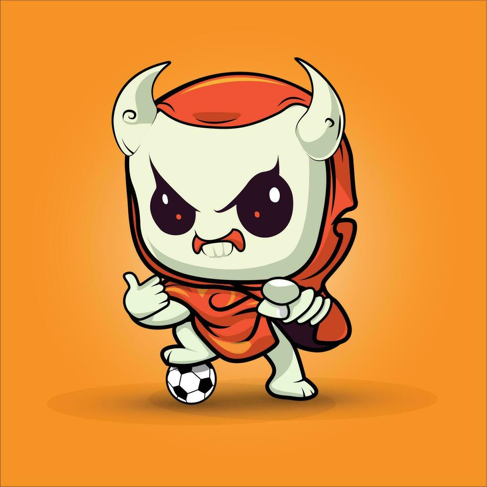 cartoon devil soccer vector asset resource