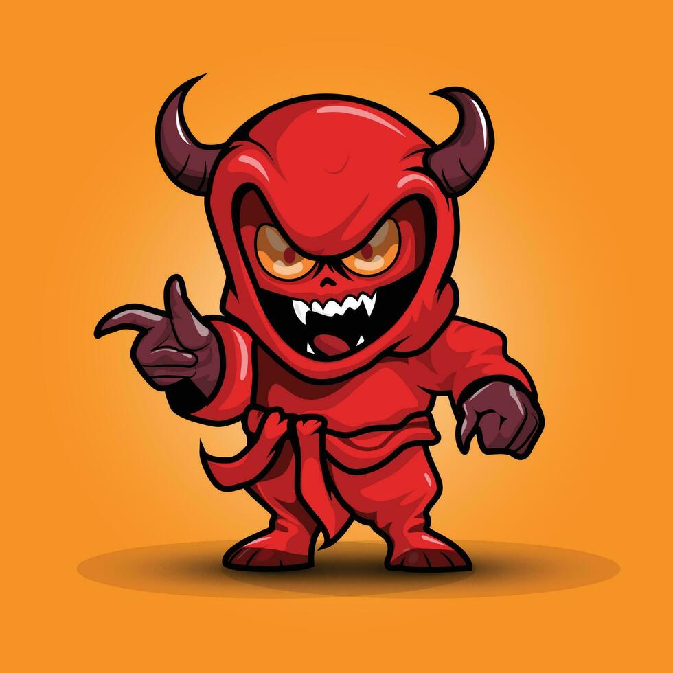 rojo diablo fantasma dibujos animados personaje, vector, activo recurso vector