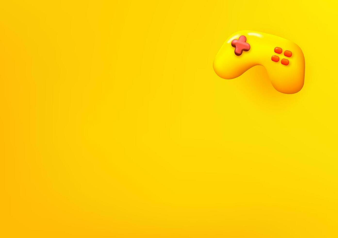 Vector wallpaper with gamepad icon. 3d vector background with copy space