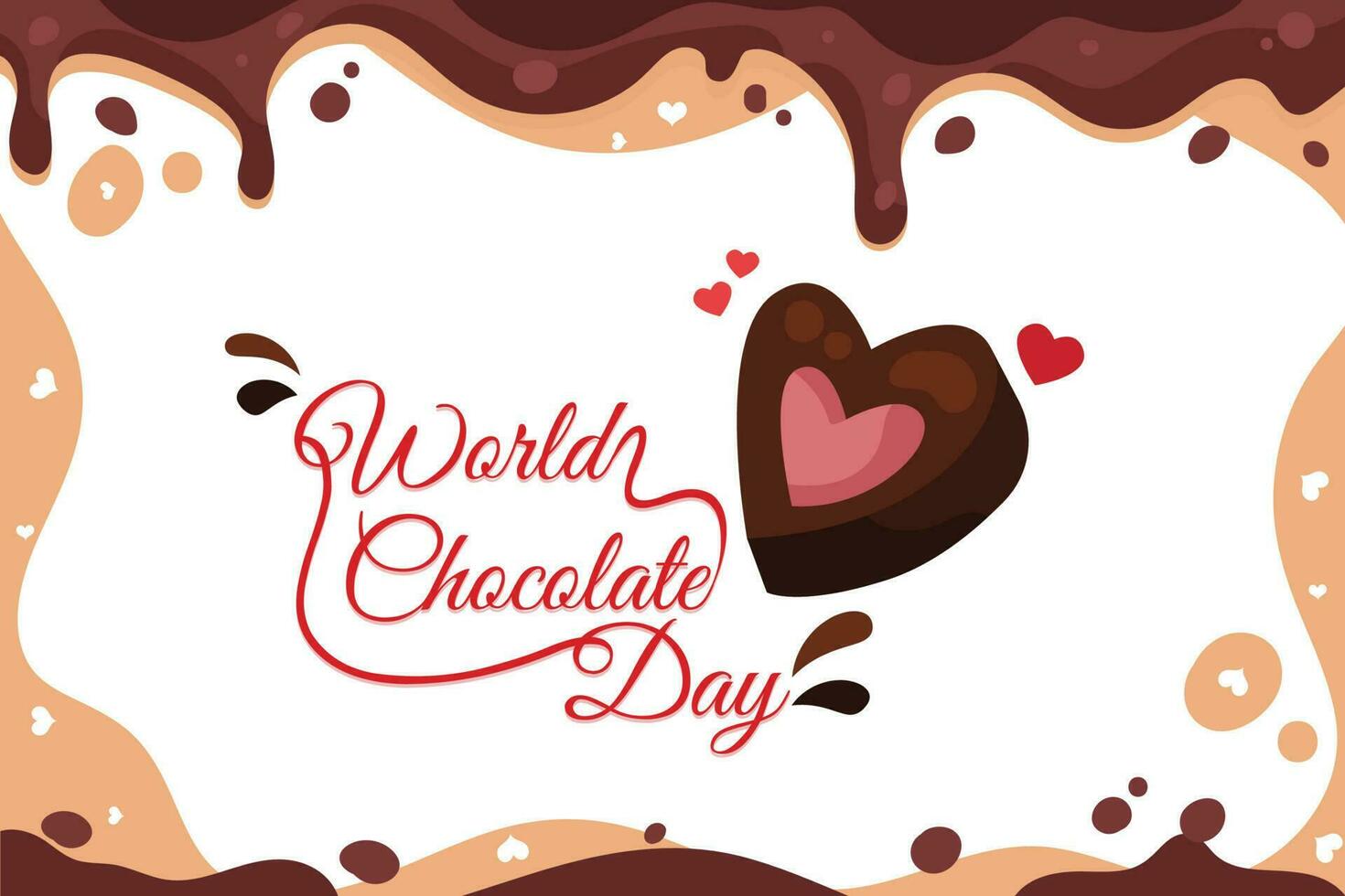 World chocolate day vector with chocolate sweets