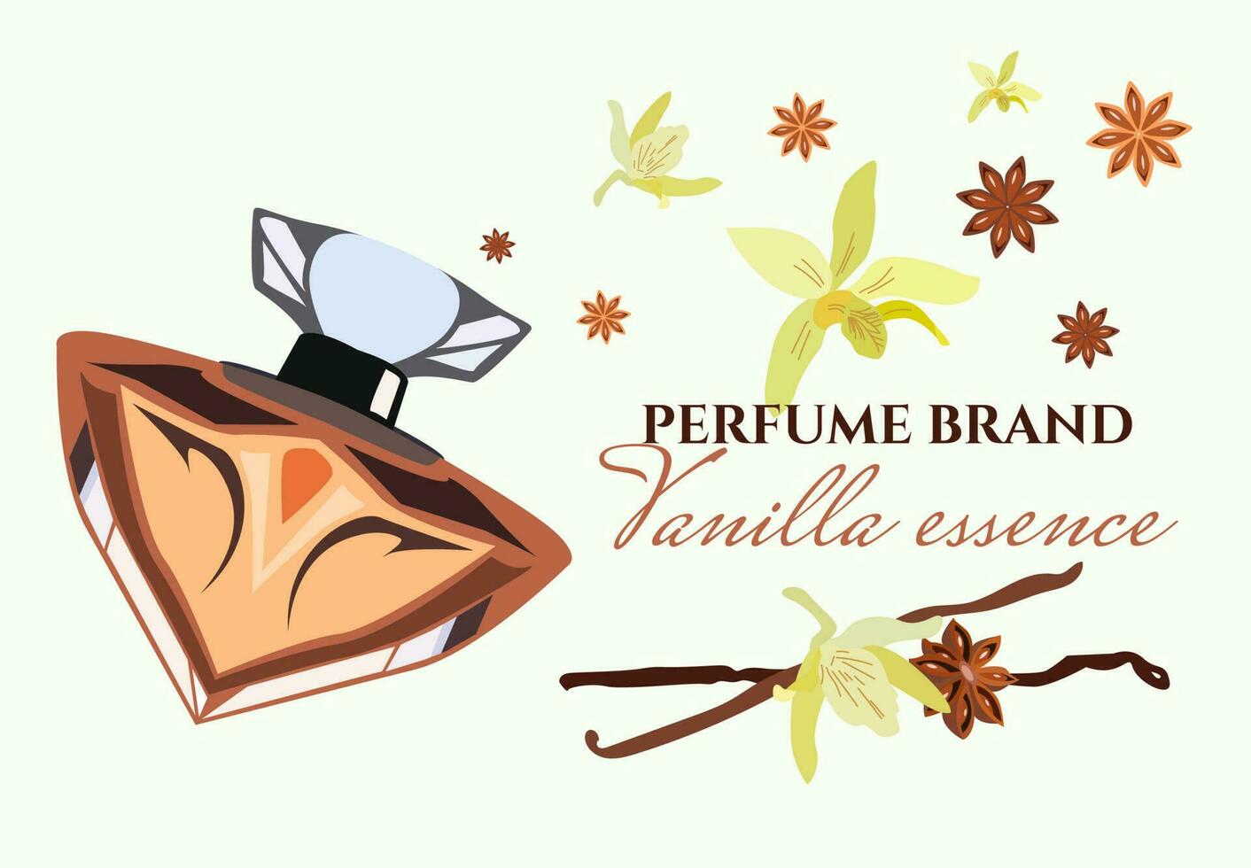 Beautiful perfume bottle, vanilla scents vector