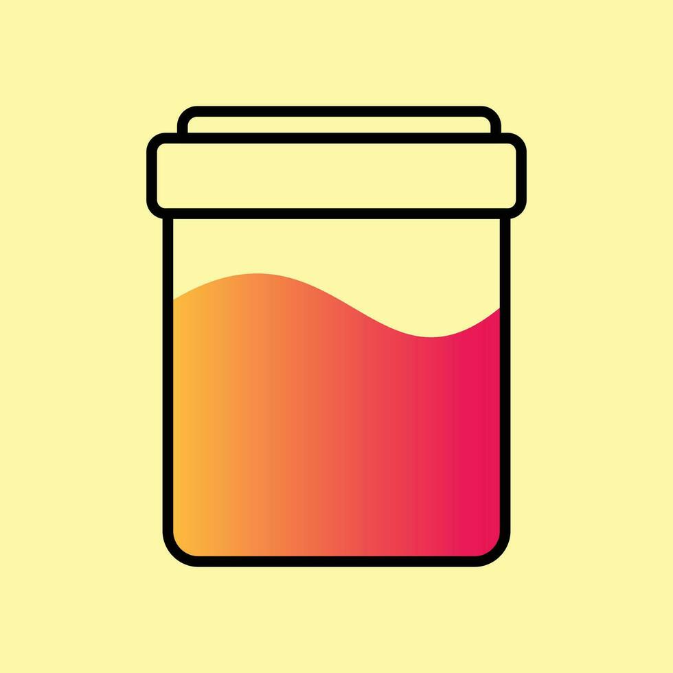 Colorful beverage in a cup. Liquid in a container for drink related illustration. vector