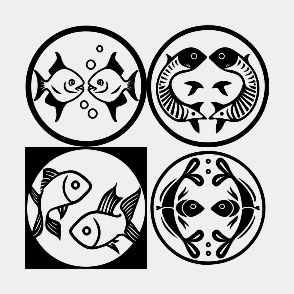 Pisces zodiac horoscope astrology sign vector