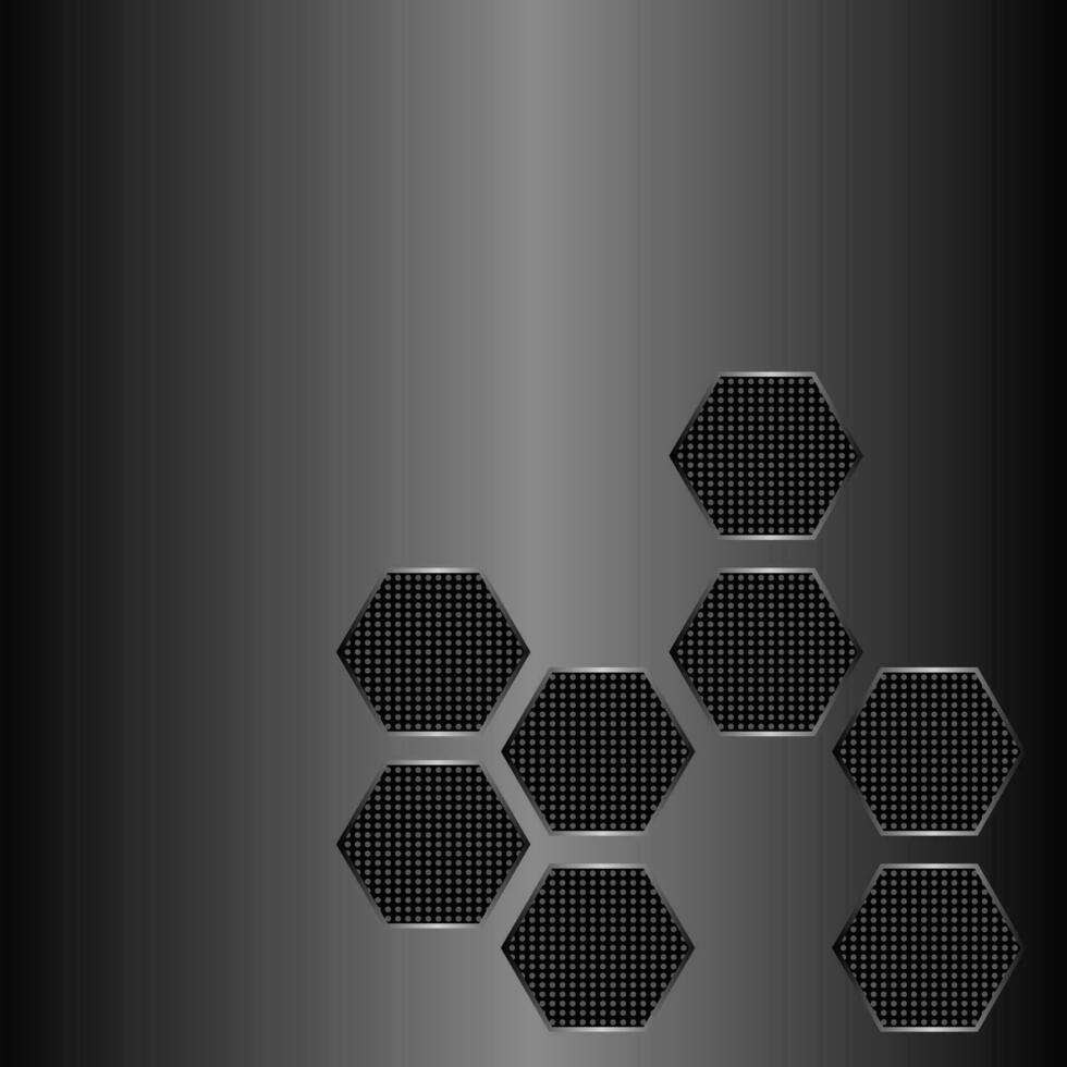 Gray Abstract banner background with hexagonal effect vector