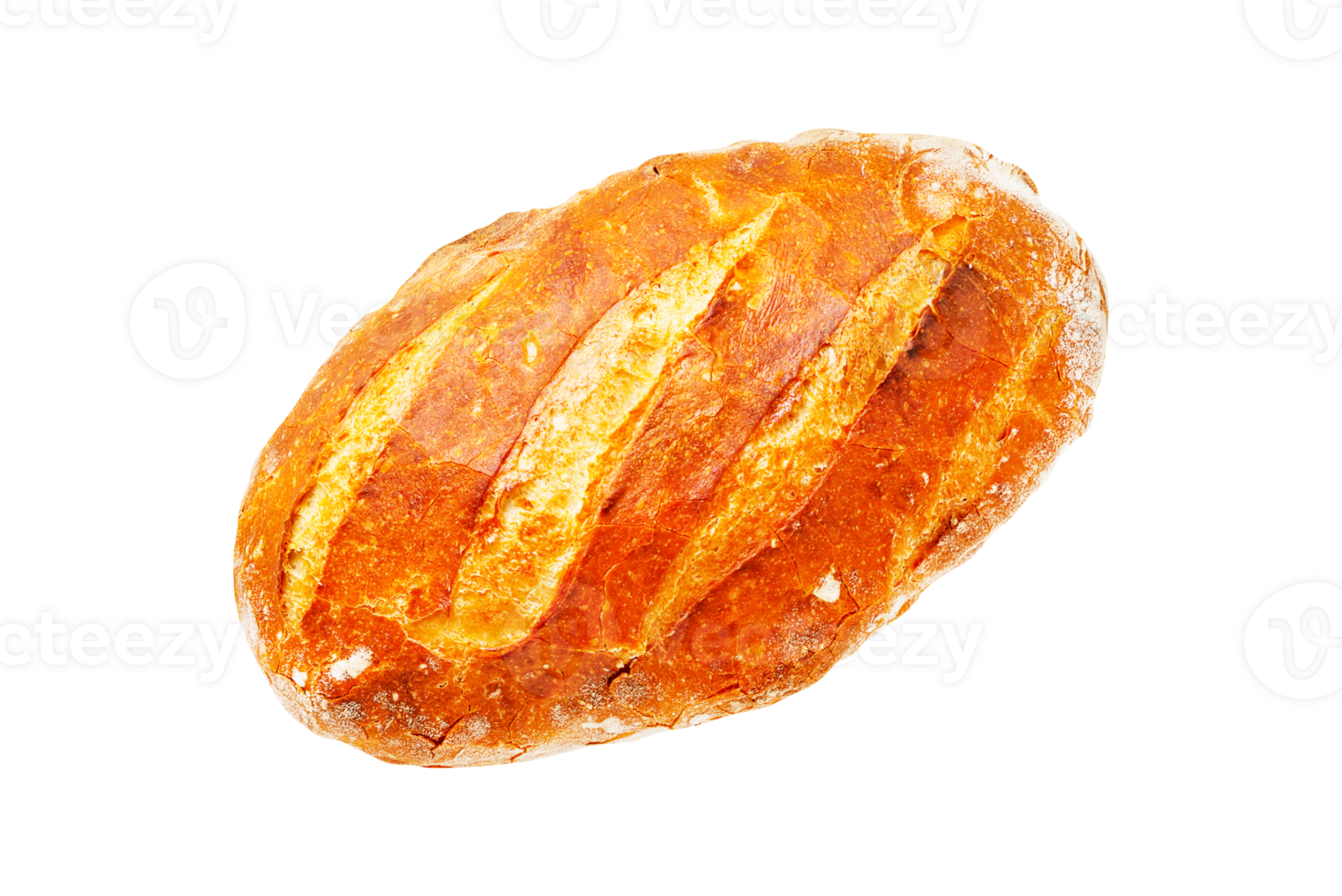 Freshy homemade bread loaf isolated on a transparent background png