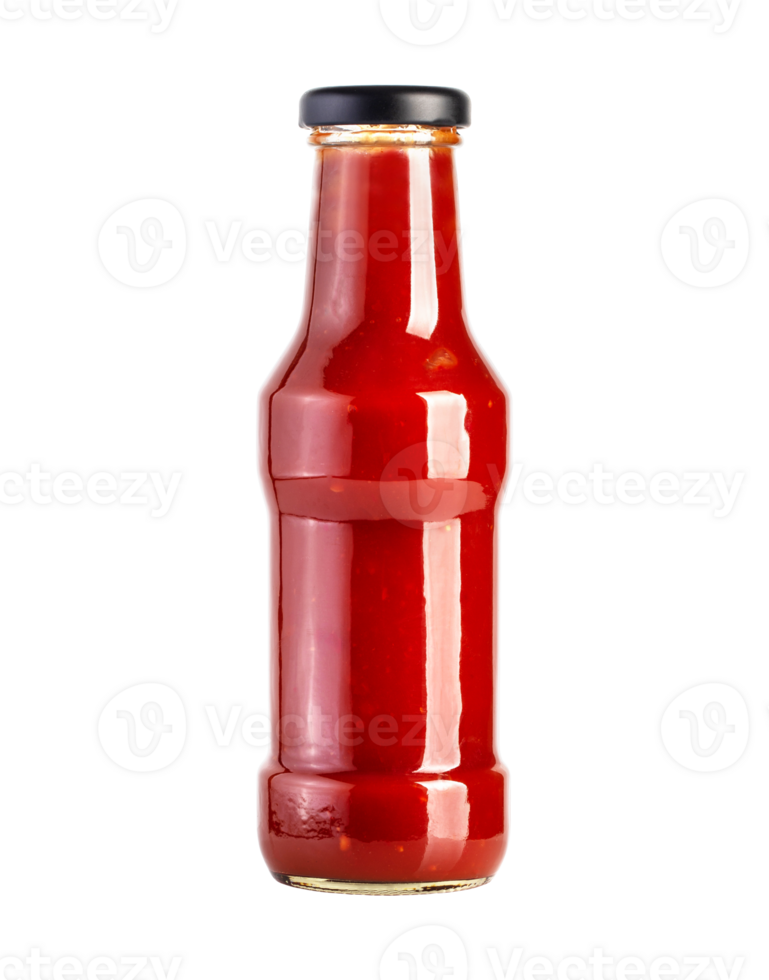 Glass bottle of ketchup on transparent background 23858482 PNG