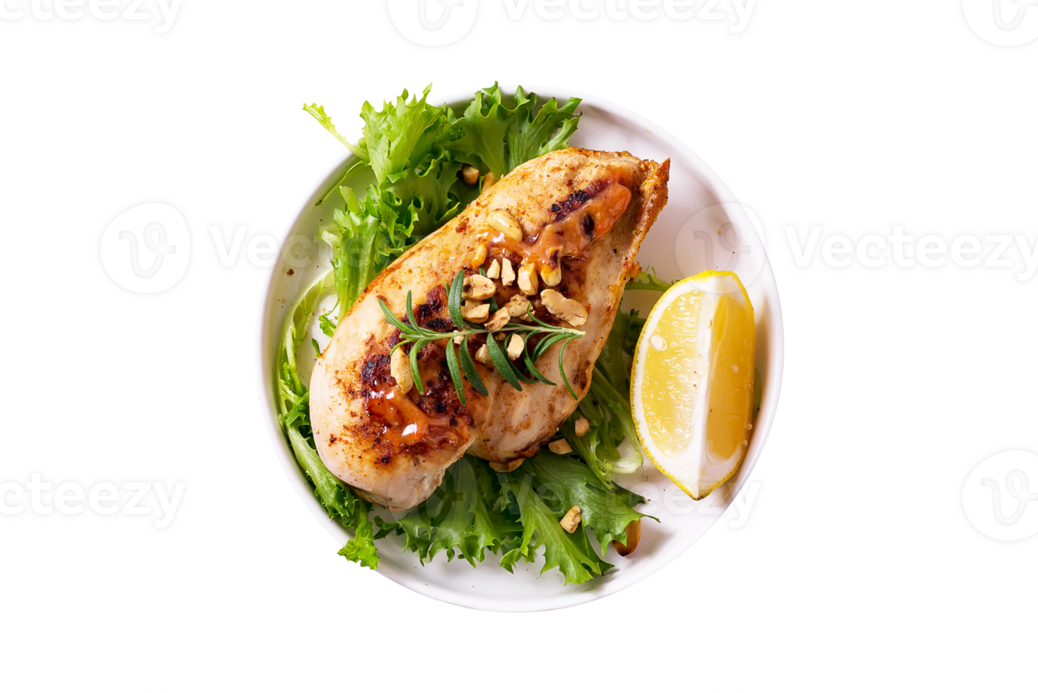 Tasty grilled chicken breast fillet isolated on transparent background png