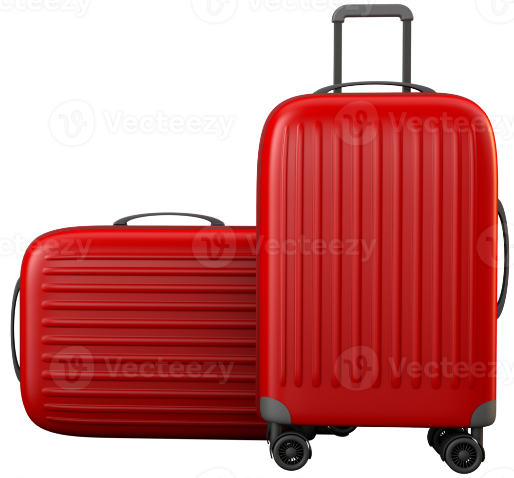 Red suitcases a travel concept png