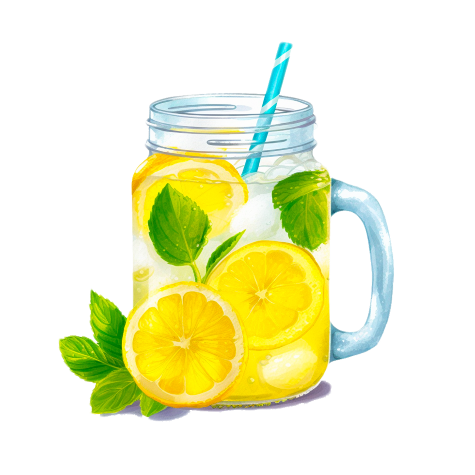 AI generative lemon water png
