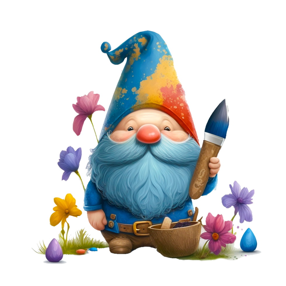 AI generative colorful gnome png