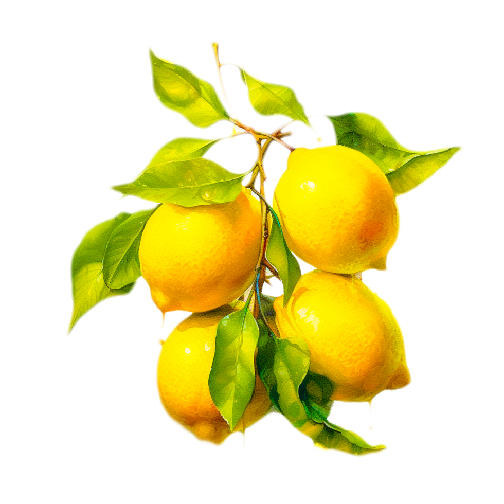 AI  generative yellow lemon illustration png