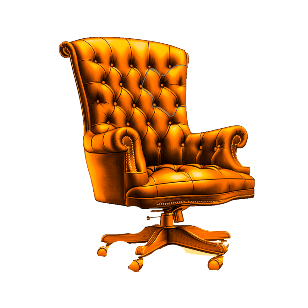 ai génératif 3d exécutif chaise pour Bureau travail meubles style confort et luxe côté de face vue png