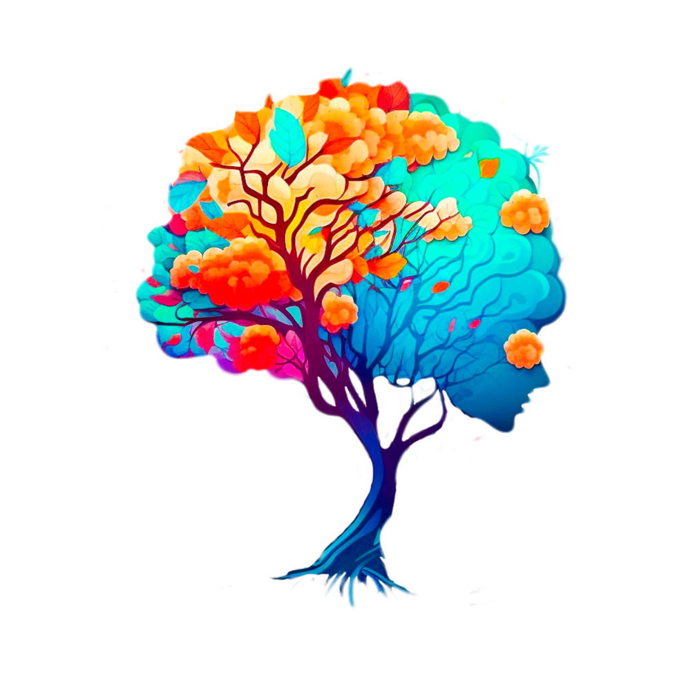 ai generativo colorato albero png