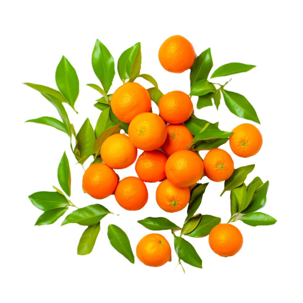 ai generativo naranja Fruta con hojas png