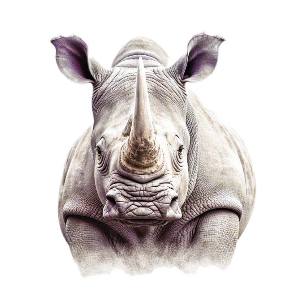 AI generative white rhinoceros png