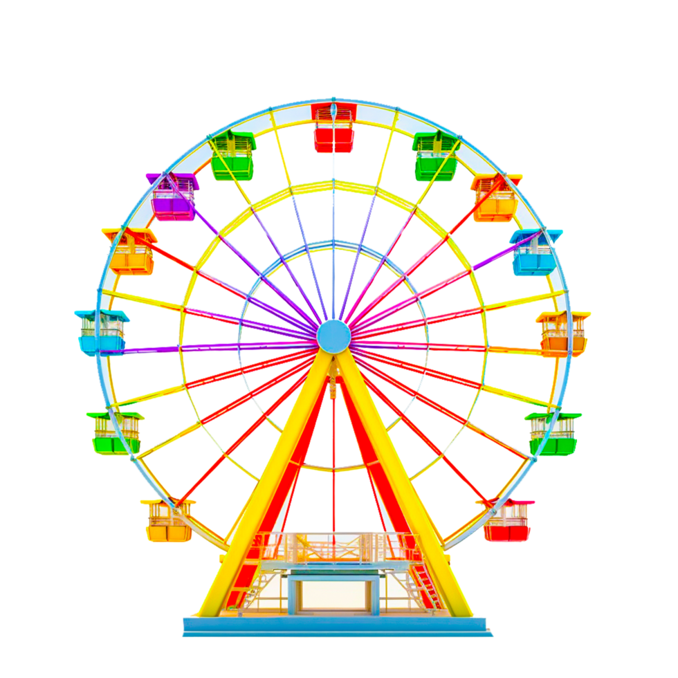 ai generatief kleurrijk circus ferris wiel png