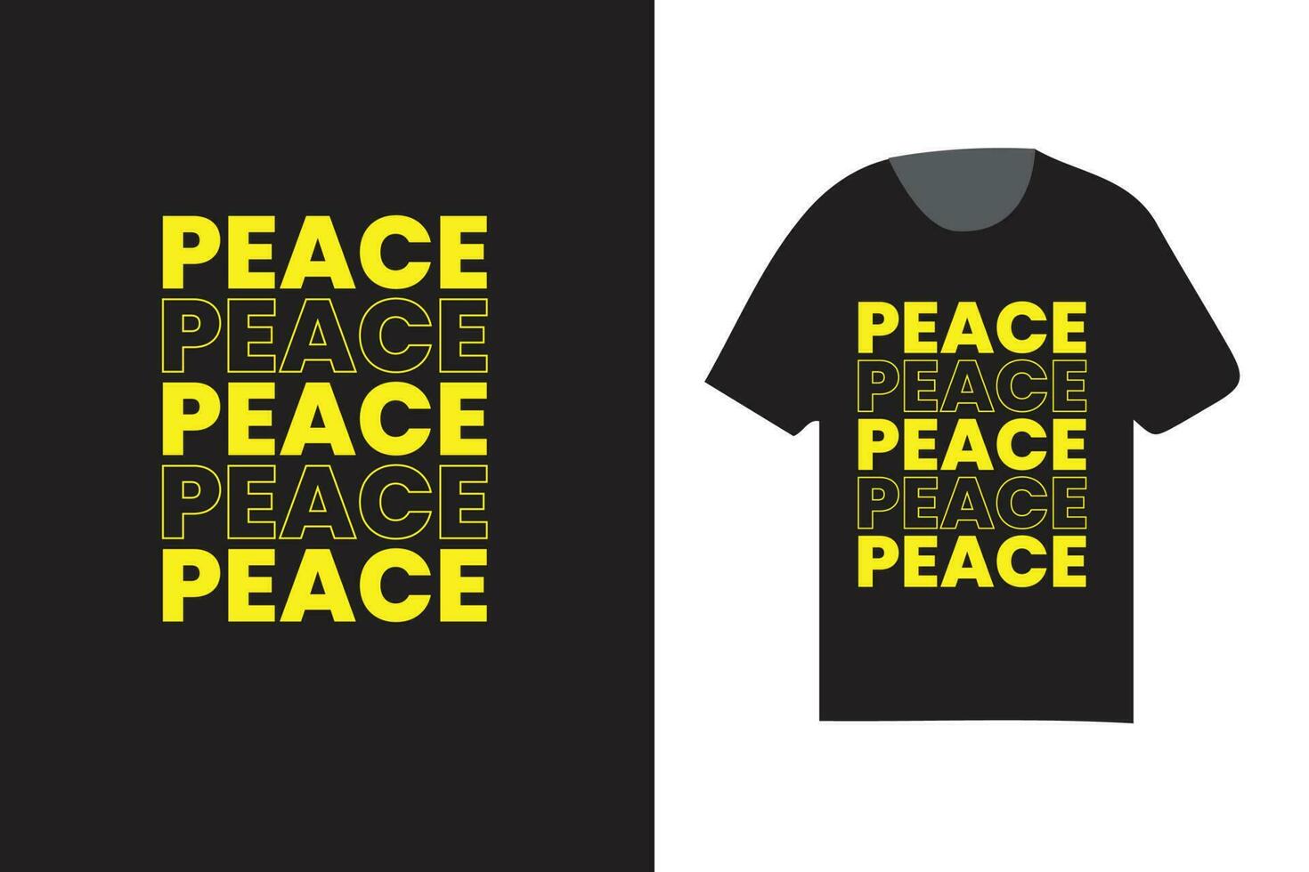 paz repetido palabra tipografía t camisa diseño, impresión diseño, vestir. vector