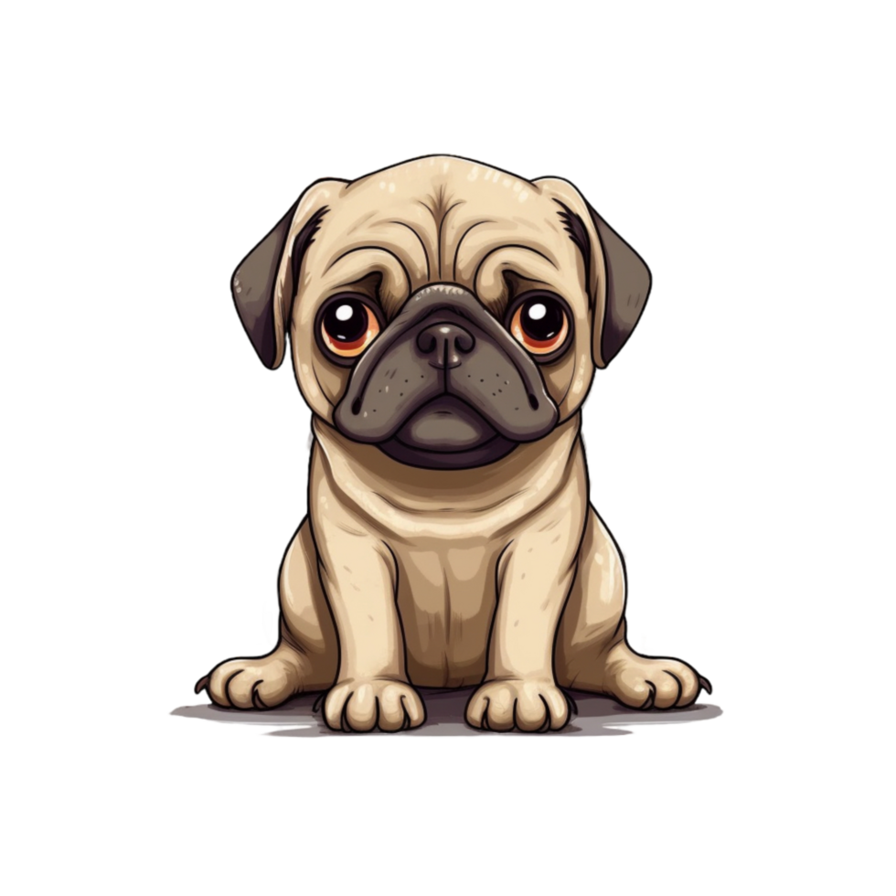 Pug Clipart, AI Generated png