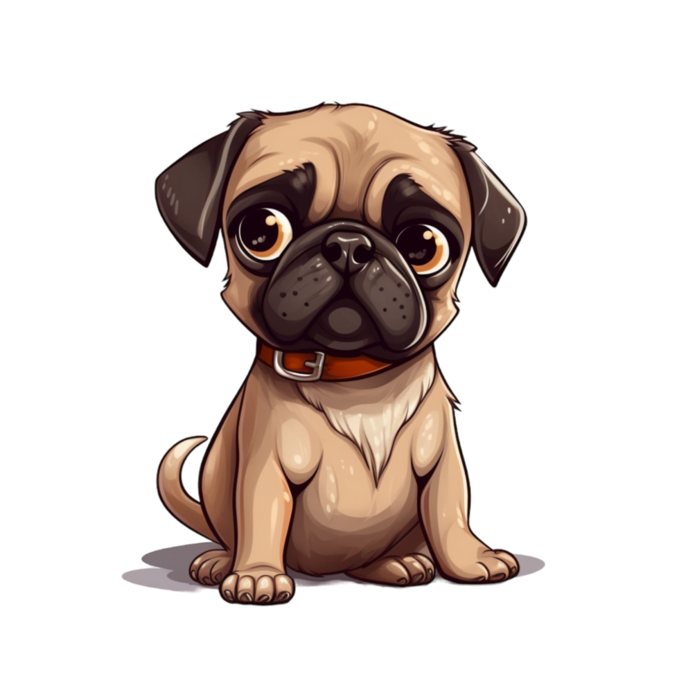 Pug Clipart, AI Generated png